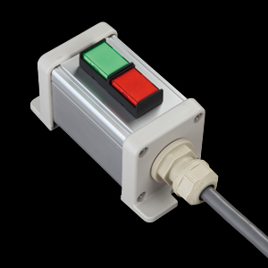 SBOX-45x45(L)-照光式押ボタン（角形）2点/IDEC製付-1m配線済