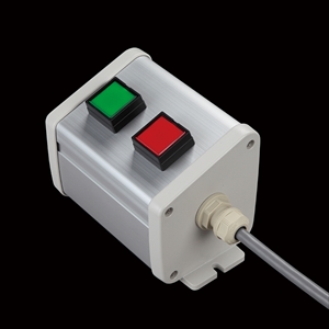 SBOX-85x95(N)-照光式押ボタン（角形）2点/IDEC製付-1m配線済