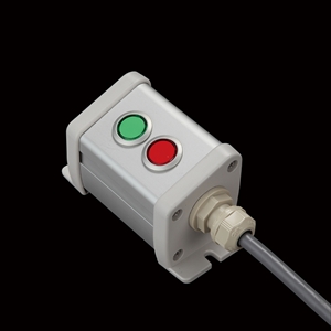 SBOX-50x57(N)-照光式押ボタン（丸形）2点/IDEC製付-1m配線済