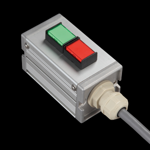 SBOX-45x45(U)-照光式押ボタン（角形）2点/IDEC製付-1m配線済