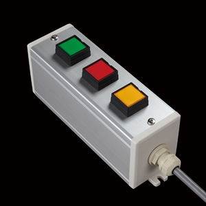 SBOX-64x80(D)-照光式押ボタン（角形）3点/IDEC製付-1m配線済