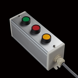 SBOX-64x80(D)-照光式押ボタン（丸形）3点/IDEC製付-1m配線済