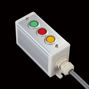SBOX-45x65(D)-照光式押ボタン（丸形）3点/IDEC製付-1m配線済