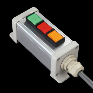 SBOX-45x45(L)-照光式押ボタン（角形）3点/IDEC製付-1m配線済