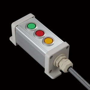 SBOX-45x45(L)-照光式押ボタン（丸形）3点/IDEC製付-1m配線済