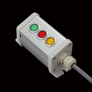SBOX-50x57(N)-照光式押ボタン（丸形）3点/IDEC製付-1m配線済