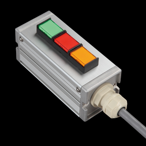 SBOX-45x45(U)-照光式押ボタン（角形）3点/IDEC製付-1m配線済