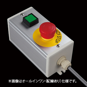 SBOX-80x80(D)-照光式非常停止+押ボタン/IDEC製付-配線なし