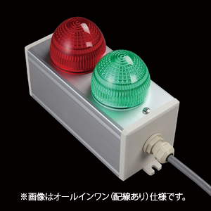 SBOX-80x80(D)-大型表示灯（赤緑2灯）/IDEC製付-配線なし