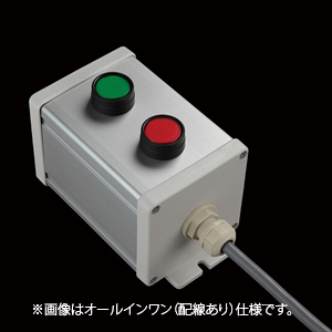 SBOX-80x80-照光式押ボタン（丸形）2点/IDEC製付-配線なし