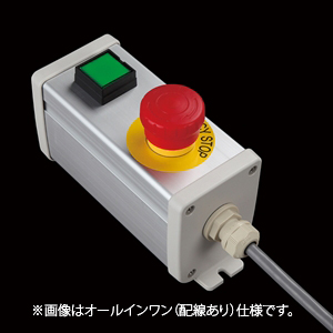 SBOX-64x80-照光式非常停止+押ボタン/IDEC製付-配線なし(防水1点キャップ)