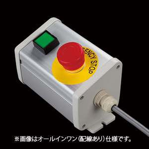 SBOX-85x95(N)-照光式非常停止+押ボタン/IDEC製付-配線なし