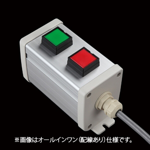 SBOX-64x80-照光式押ボタン（角形）2点/IDEC製付-配線なし(防水1点キャップ)