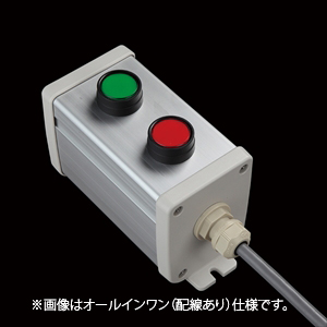 SBOX-64x80-照光式押ボタン（丸形）2点/IDEC製付-配線なし(防水1点キャップ)