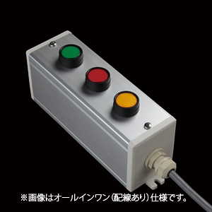 SBOX-64x80(D)-照光式押ボタン（丸形）3点/IDEC製付-配線なし