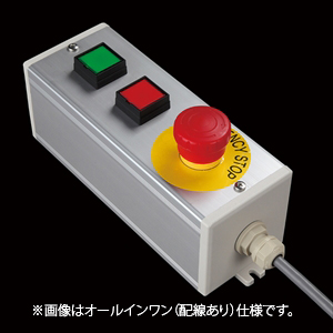 SBOX-80x80(D)-照光式非常停止+照光式押ボタン2点/IDEC製付-配線なし