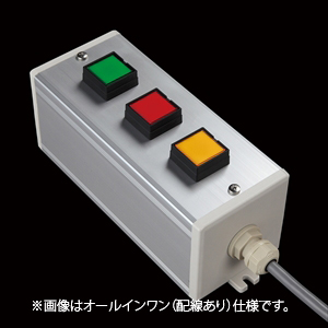 SBOX-80x80(D)-照光式押ボタン（角形）3点/IDEC製付-配線なし