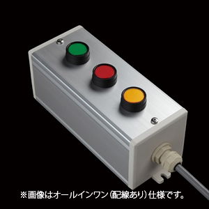 SBOX-80x80(D)-照光式押ボタン（丸形）3点/IDEC製付-配線なし