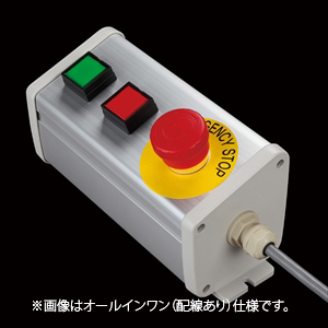 SBOX-85x95(N)-照光式非常停止+照光式押ボタン2点/IDEC製付-配線なし