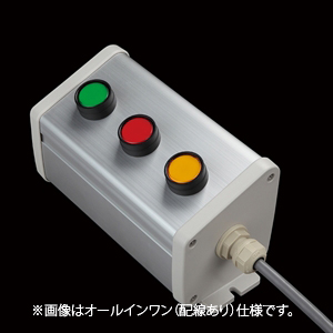 SBOX-85x95(N)-照光式押ボタン（丸形）3点/IDEC製付-配線なし