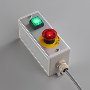 SBOX-64x80(D)-照光式非常停止+照光式押ボタン/富士電機製付-1m配線済