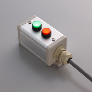 SBOX-45x45(D)-照光式押ボタン（丸形）2点/富士電機製付-1m配線済