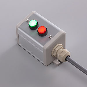 SBOX-50x57(D)-照光式押ボタン（丸形）2点/富士電機製付-1m配線済