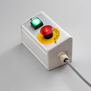 SBOX-85x95(D)-照光式非常停止+照光式押ボタン/富士電機製付-1m配線済