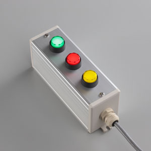 SBOX-64x80(D)-照光式押ボタン（丸形）3点/富士電機製付-1m配線済