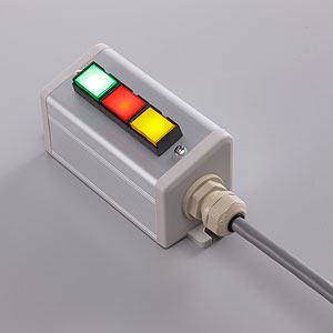 SBOX-50x57(D)-照光式押ボタン（角形）3点/富士電機製付-1m配線済