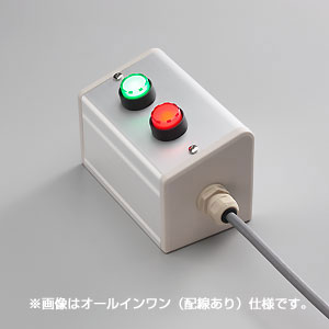 SBOX-85x95(D)-照光式押ボタン（丸形）2点/富士電機製付-配線なし