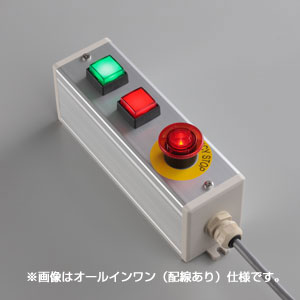 SBOX-64x80(D)-照光式非常停止+照光式押ボタン（角形）2点/富士電機製付-配線なし