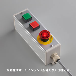 SBOX-64x80(D)-照光式非常停止+押ボタン（角形）2点/富士電機製付-配線なし