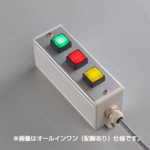 SBOX-64x80(D)-照光式押ボタン（角形）3点/富士電機製付-配線なし