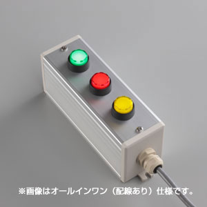 SBOX-64x80(D)-照光式押ボタン（丸形）3点/富士電機製付-配線なし