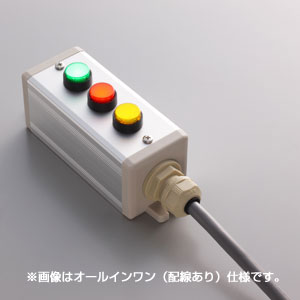 SBOX-45x45(D)-照光式押ボタン（丸形）3点/富士電機製付-配線なし