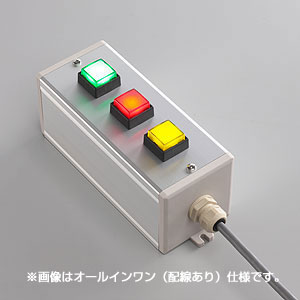 SBOX-80x80(D)-照光式押ボタン（角形）3点/富士電機製付-配線なし