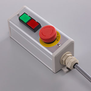 SBOX-50x57(D)-非常停止+押ボタン（角形）2点/富士電機製付-1m配線済