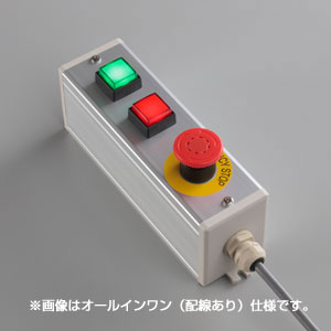 SBOX-64x80(D)-非常停止+照光式押ボタン（角形）2点/富士電機製付-配線なし