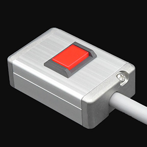SBOX-40x20(E)-照光式押ボタン（赤角形）1点/NKK製付-1m配線済