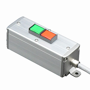 SBOX-45x45(F)-押ボタン（角形）2点/オムロン製付-3m配線済