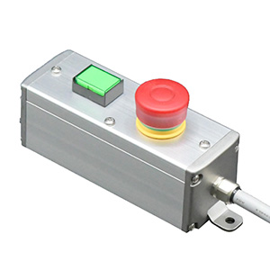 SBOX-45x45(F)-照光式非常停止+照光式押ボタン/IDEC製付-3m配線済