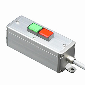 SBOX-45x45(F)-照光式押ボタン（角形）2点/IDEC製付-3m配線済