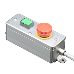 SBOX-45x45(F)-照光式非常停止+照光式押ボタン/富士電機製付-3m配線済