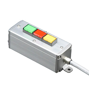 SBOX-45x45(F)-照光式押ボタン（角形）3点/IDEC製付-3m配線済