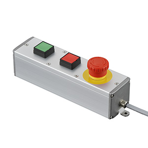 SBOX-62x60(F)-非常停止+押ボタン2点/IDEC製付-3m配線済